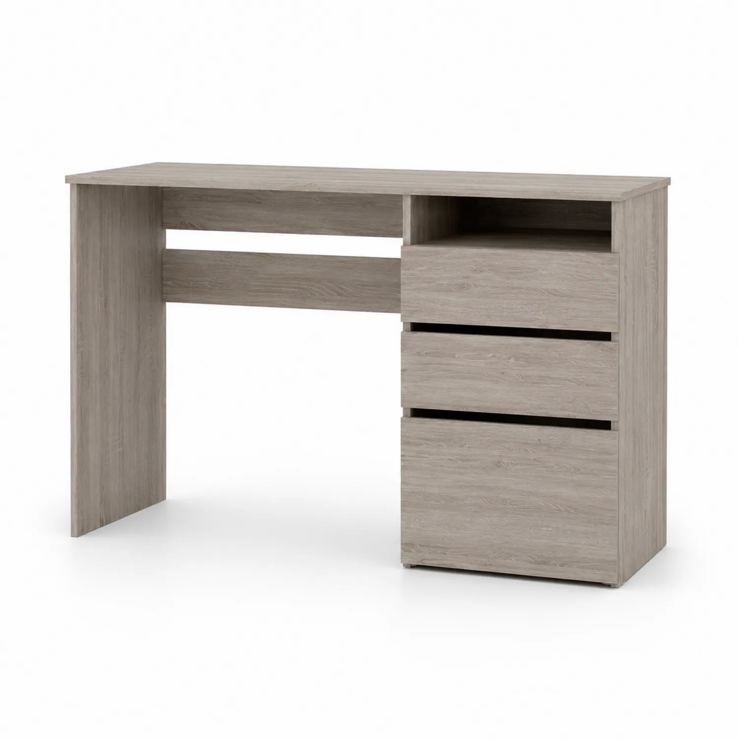 Scrivania in Legno con Cassetti Grigio 120x50x75 cm