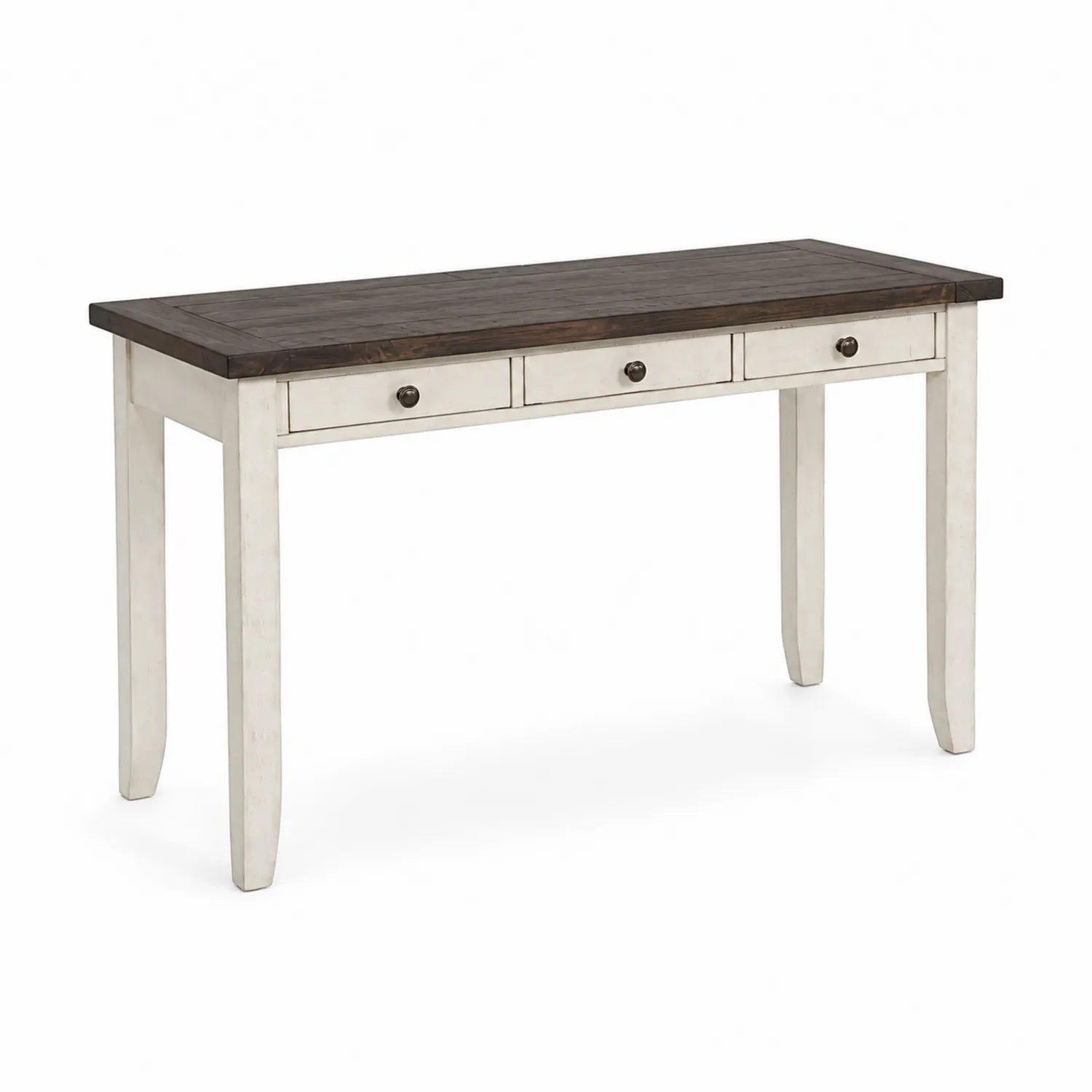 Scrivania rettangolare in legno con piano scuro