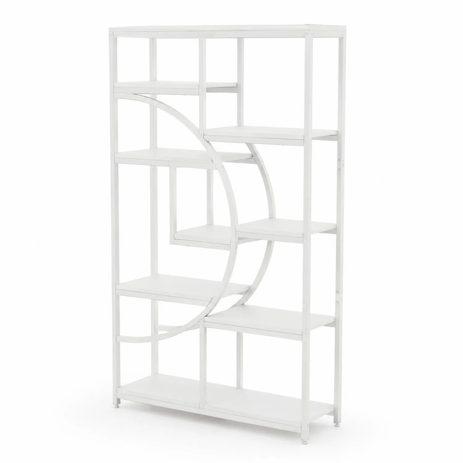 Scaffale a 5 Ripiani in Metallo Verniciato Bianco