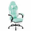 Sedia da gaming in pelle PU verde menta e bianco