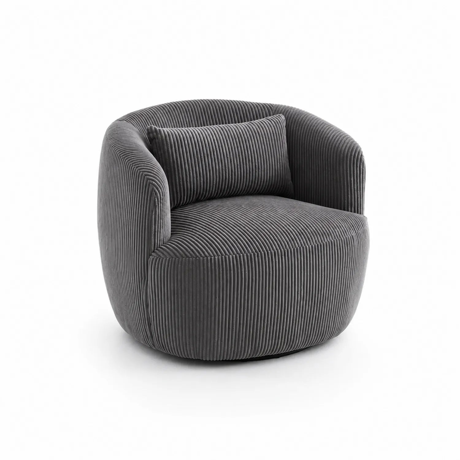 Poltrona in velluto a coste grigio 75x75x70 cm