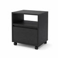 Mobiletto su Ruote in Legno MDF Nero 50x40x60 cm
