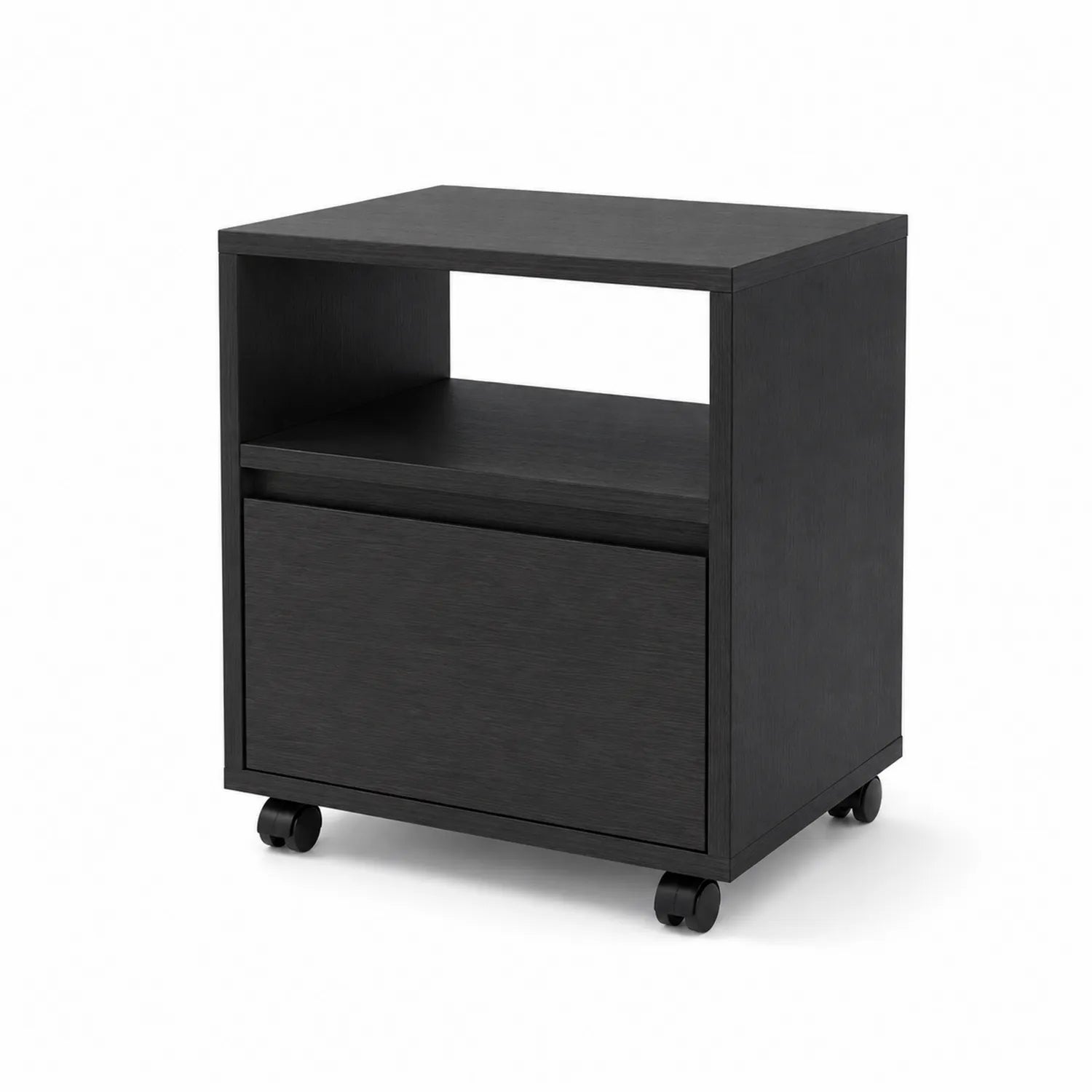 Mobiletto su Ruote in Legno MDF Nero 50x40x60 cm