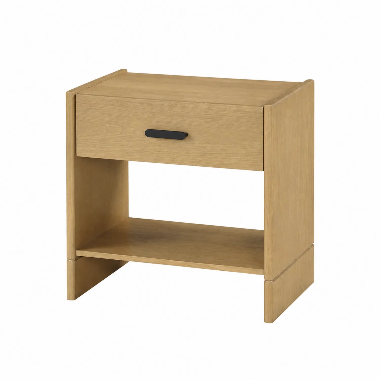 Comodino in Legno di Rovere con Cassetto e Ripiano