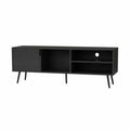 Mobile TV in legno MDF e metallo nero 150x40x50 cm