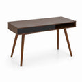 Scrivania in legno MDF con gambe affusolate e vano aperto