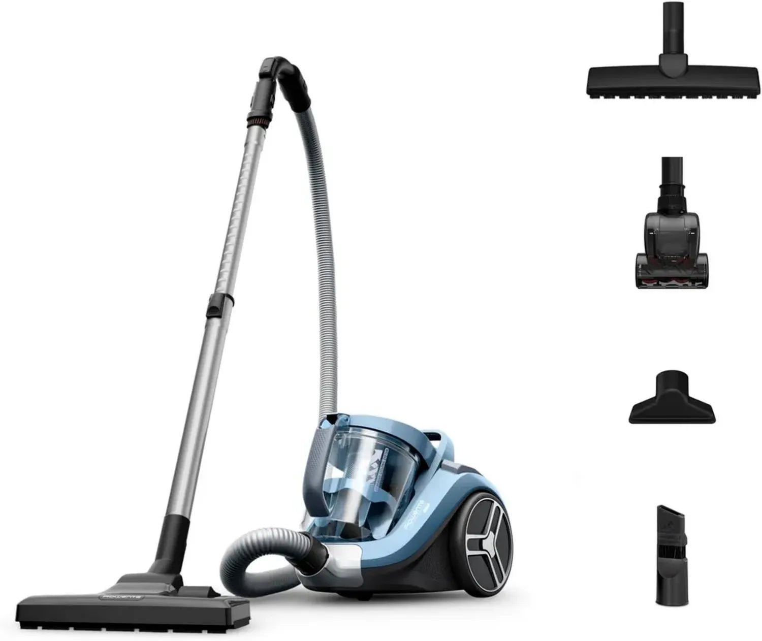 Rowenta RO4871 Aspirapolvere Ciclonico Compatto XL, 2.5L, Senza Sacco, Silenzioso, Kit Animal Care, 5 Accessori