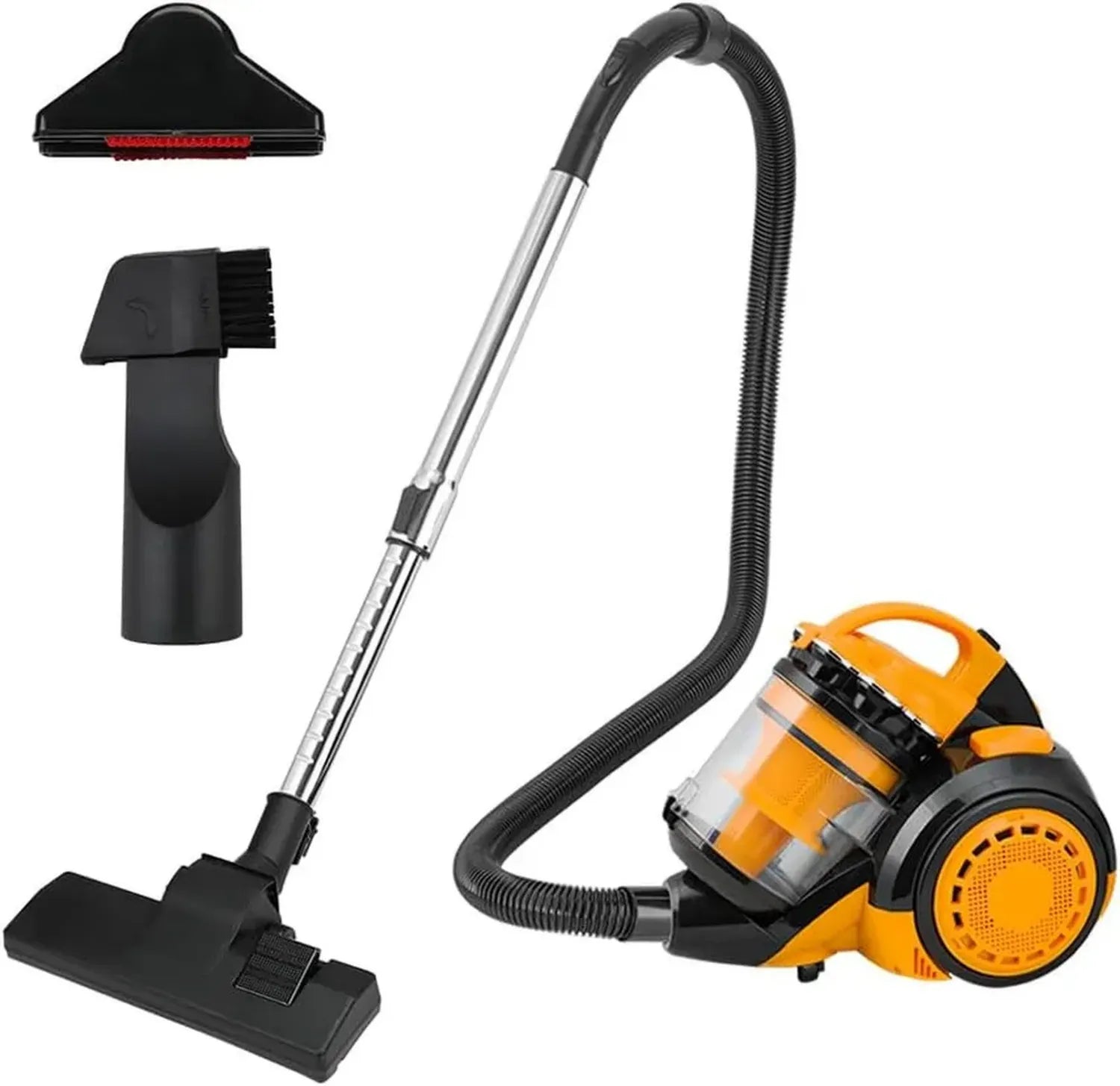 Aspirapolvere potente da 2000 W senza sacchetto, contenitore da 3 litri, giallo