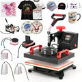 Macchina per Pressa a Caldo 8 in 1 CREWORKS con Piastra Oscillante a 360°, 30x25CM, Termo-stampa per Magliette, Cappelli e Tazze