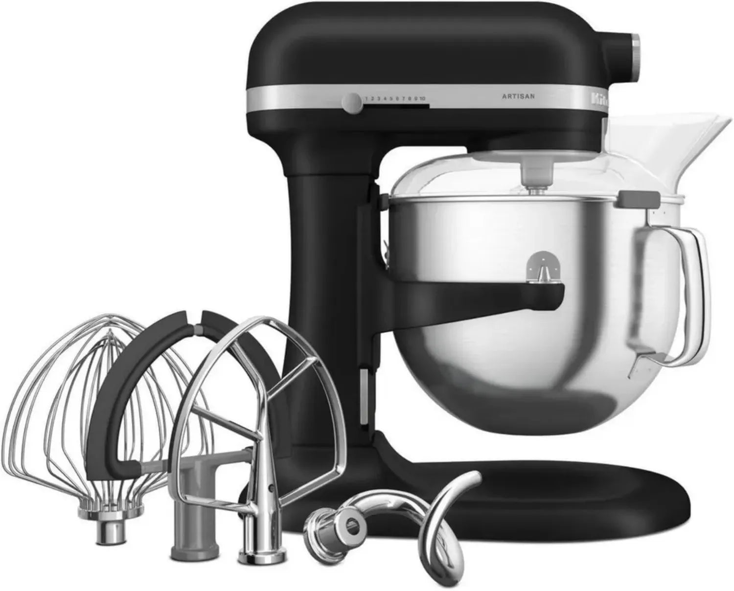 KitchenAid Robot da Cucina 6,6L Nero Opaco con Accessori in Acciaio Inox