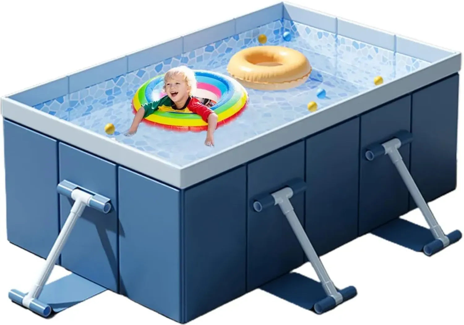 Piscina pieghevole portatile in tela impermeabile per esterni, ideale per giardino e spiaggia