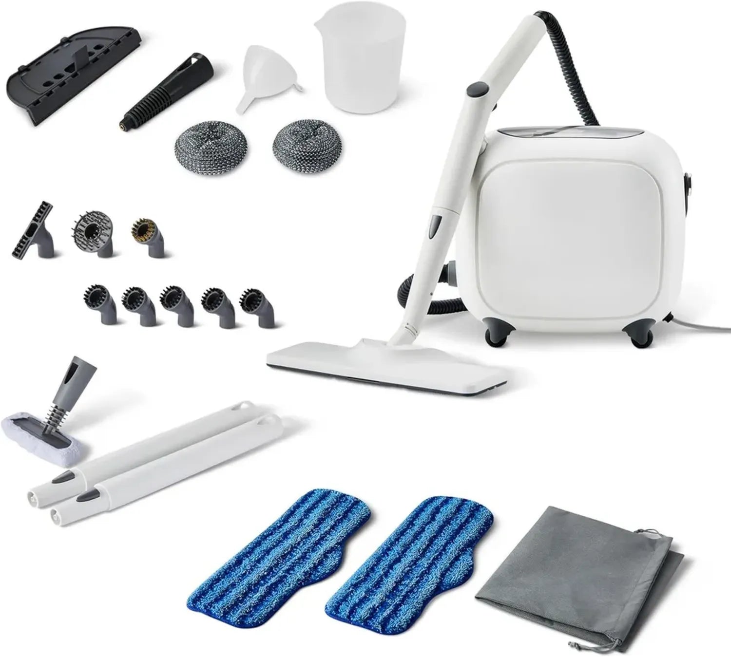 Pulitore a Vapore 22 in 1 con Serbatoio Grande da 1,5L, Potenza 1500W, Colore Bianco