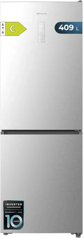 Cecotec Frigorifero Combinato 409L No Frost Inox, Altezza 185cm, Efficienza Energetica, Compressore Inverter Plus