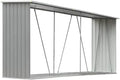 Capannone in Acciaio Zincato 330x84x152cm Grigio per Stoccaggio Legna, Resistente e Facile da Montare