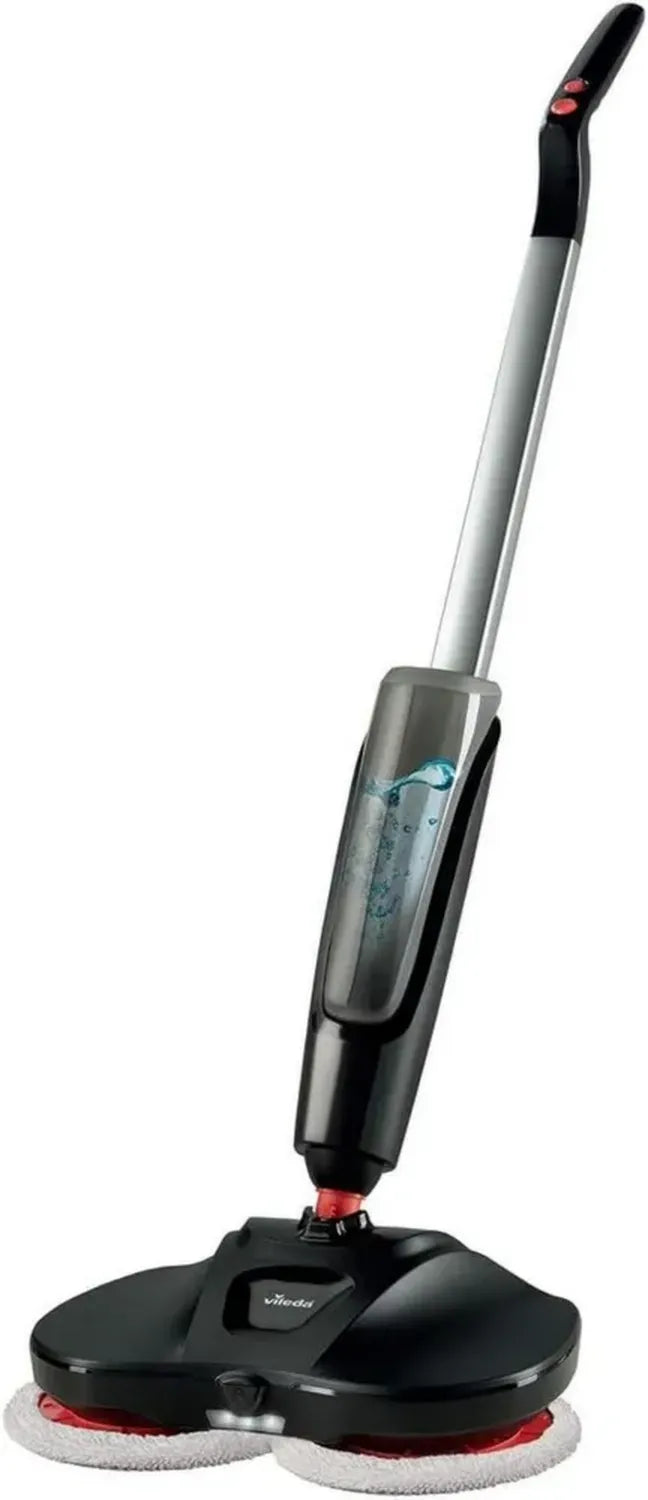 Vileda Looper, Mop Elettrico Senza Fili con Spray, Perfetto per Angoli e Sotto i Mobili, Utilizzo Acqua Regolabile, Elimina il 99.9% di Batteri e Virus, 35 Minuti di Autonomia