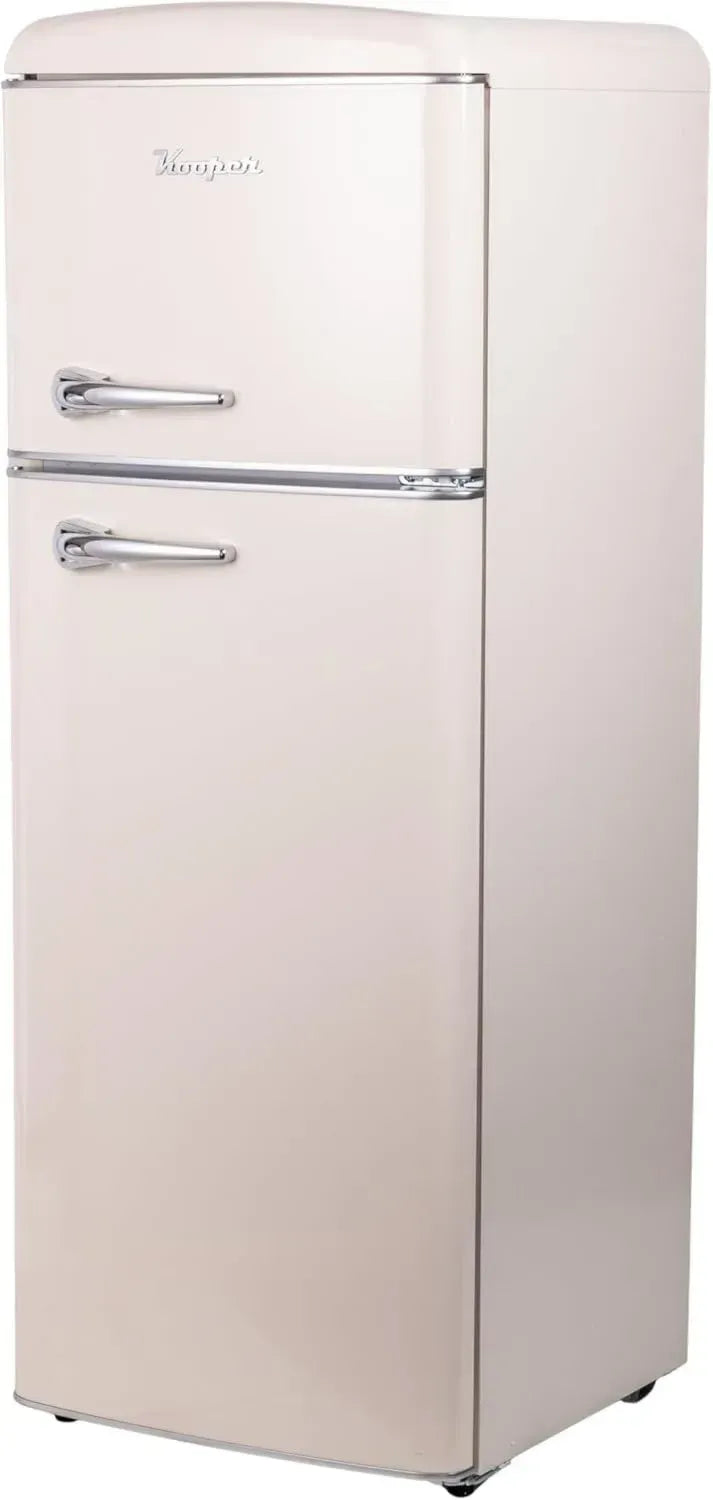 Frigorifero Retrò Doppia Porta 240L, Avorio, 54,6x55,4x148,7cm, Kooper