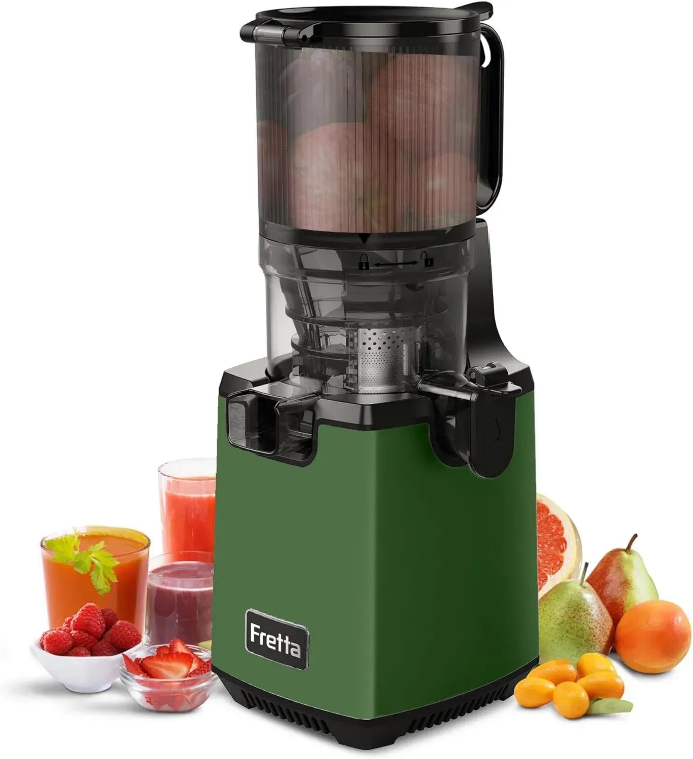 Estrattore di Succo per Frutta e Verdura, 1.8L, Facile da Pulire, Silenzioso, BPA Free, Verde