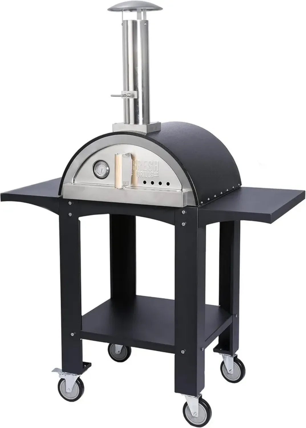 Forno a legna multifunzione per pizza da esterno 35 cm acciaio inox