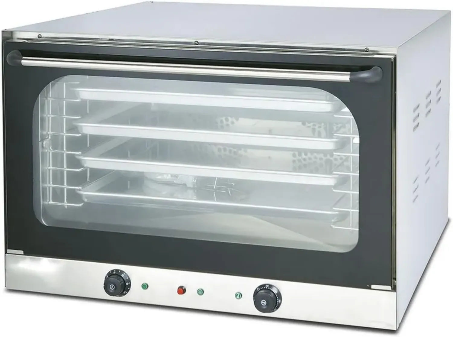 Ristoattrezzature Forno Elettrico a Convezione con Vapore e Grill, 4 Teglie 60x40 cm, 5 kW, Comandi Manuali