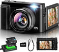 Macchina Fotografica 4K 48MP con Autofocus e Zoom 16X, Fotocamera Vlog Compatta con Doppia Batteria e Scheda 32GB