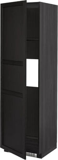 Armadio Alto METOD per Frigorifero o Congelatore con Porta, 60x60x200 cm, Nero/Lerhyttan Nero Macchiato