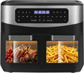 Friggitrice ad Aria Iceagle 12L con Doppia Zona e 10 Programmi, 2600W, 2 Cassetti e Finestra di Controllo, Tecnologia SmartCook e Timer