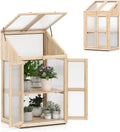 Serra da Balcone in Legno di Abete con Porte e 2 Ripiani, per Giardino e Terrazzo (Naturale, 69 x 58 x 121 cm)