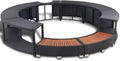 Rivestimento per Vasca Idromassaggio Rotonda in Rattan Sintetico Nero