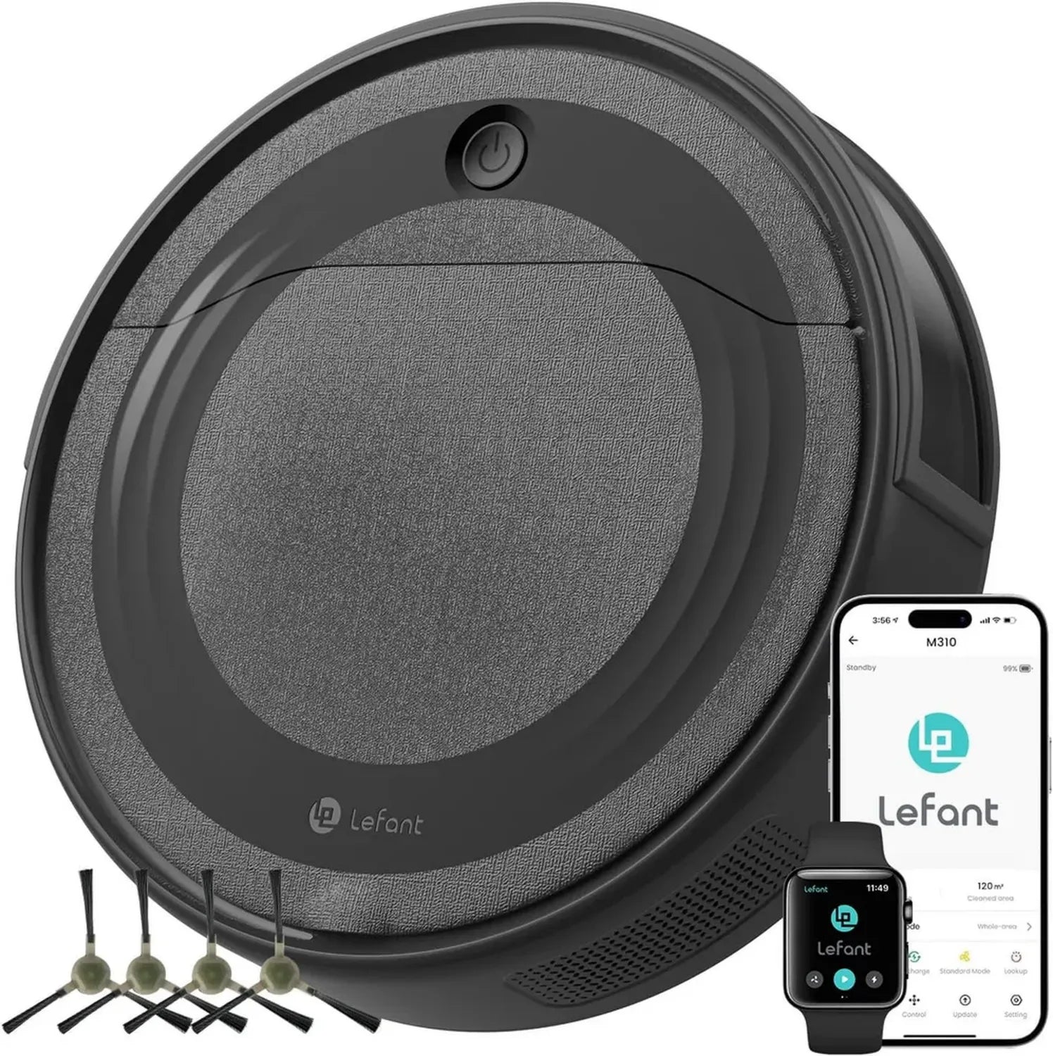 Robot aspirapolvere LEFANT M310, 4500 Pa, lunga durata, evita ostacoli, ideale per peli animali, navigazione smart, Wi-Fi, compatibile con app e Alexa