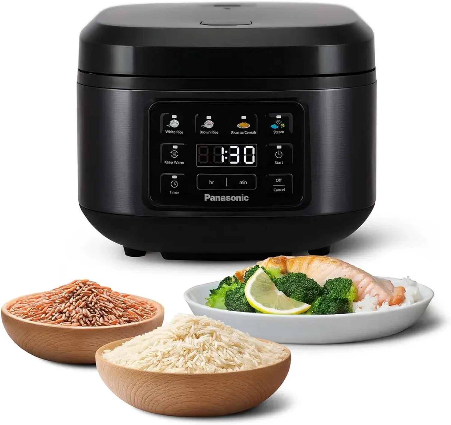 Panasonic SR-DA152KXE Cuociriso Intelligente, Vaporizzatore, Senza BPA, Funzione Keep Warm, Avvio Programmabile, Nero