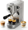 Macchina da caffè espresso programmabile HIBREW, acciaio inox, temperatura e volume regolabili, vaporizzatore per schiumalatte