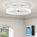 Ventilatore da Soffitto LED Intelligente con Telecomando, 40 cm, 6 Velocità, Dimmerabile e Silenzioso, per Camera da Letto e Soggiorno
