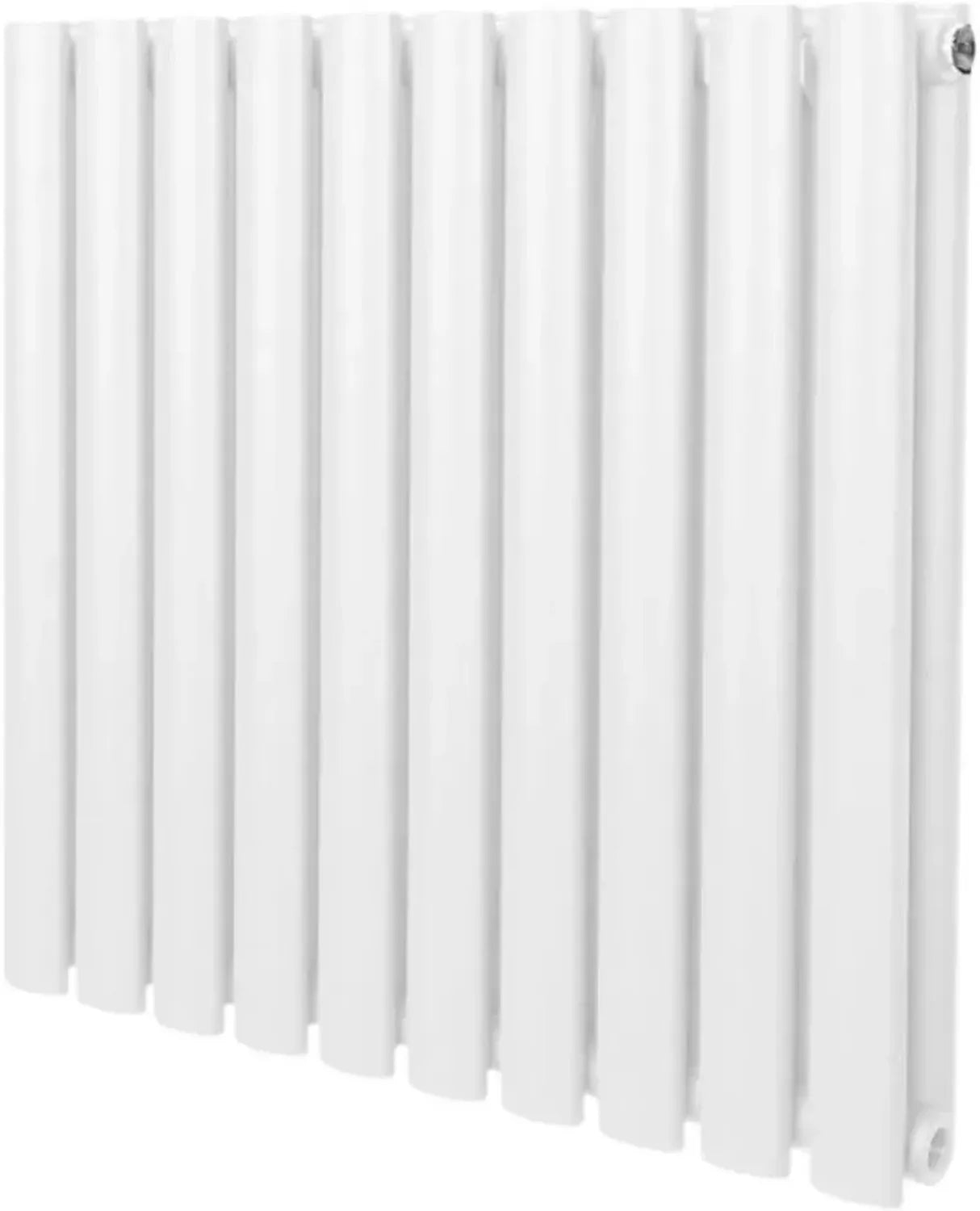Radiatore a Colonna Ovale 600x600 mm Doppio Pannello Bianco con Kit di Montaggio