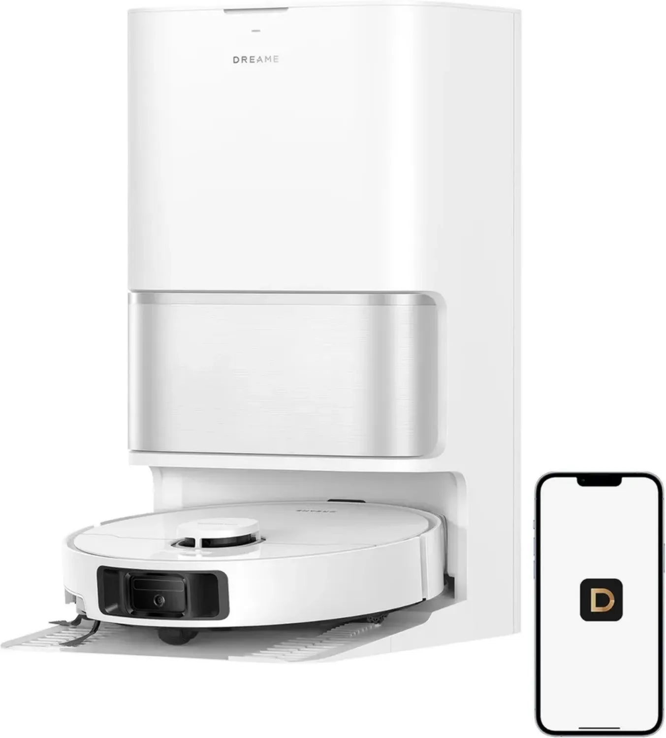 Robot aspirapolvere Dreame L40 Ultra Gen 2, potenza 25000 Pa, spazzole laterali removibili, base autopulente, controllo vocale e app, colore bianco