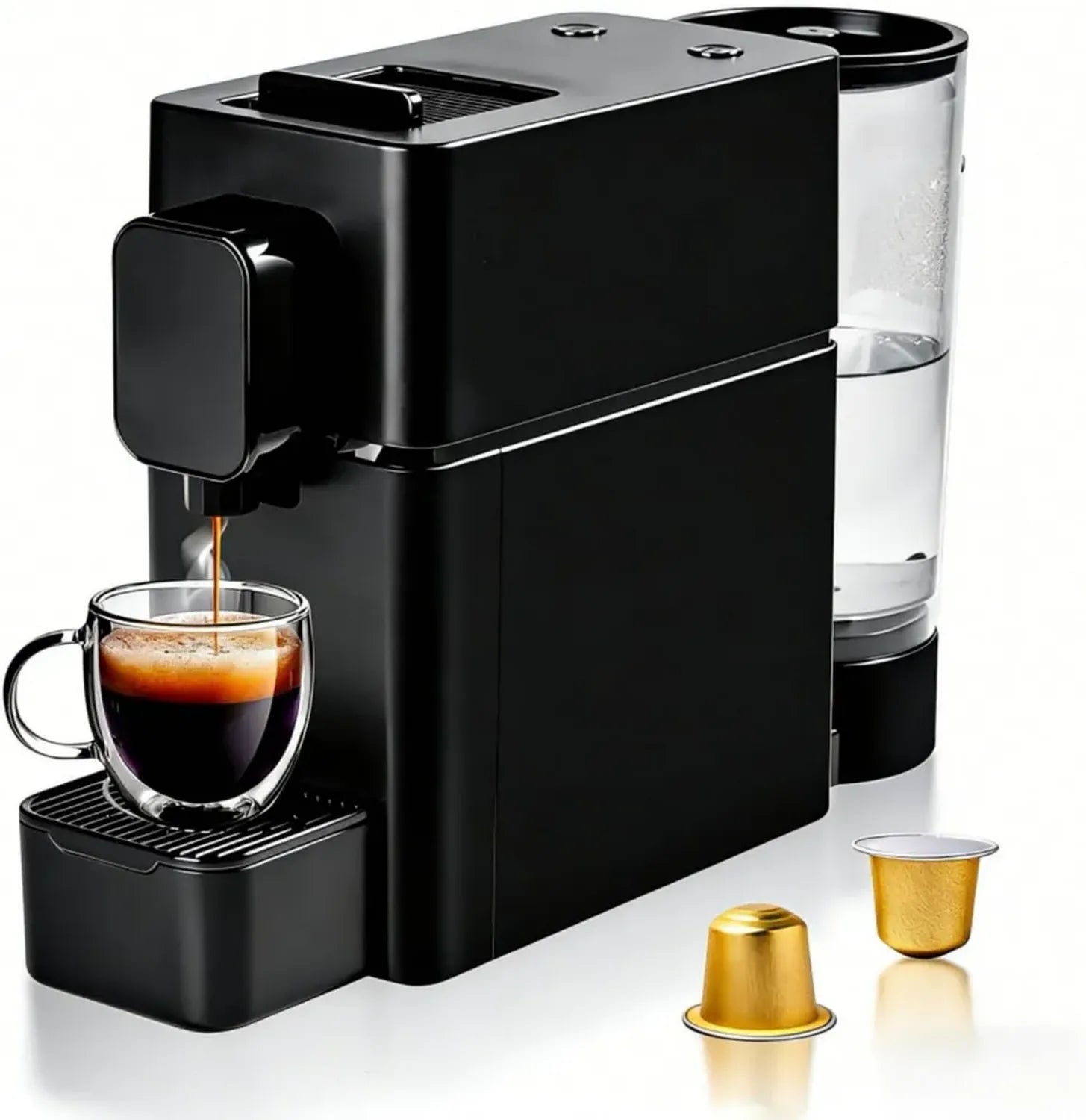 Macchina da Caffè Capsule 19 Bar, Serbatoio 0.85L, Due Dimensioni Tazza, Nero