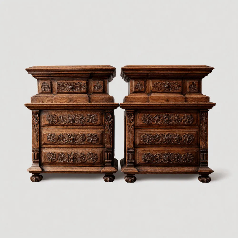 Chest of Drawers 80x45x100 cm - Brown - Vintage Style