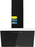 Cappa Aspirante 60cm Cecotec Flux DT 606500, Vetro Nero, 165W, 3 Livelli, 650 m³/h