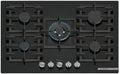 Bosch Serie 6 Piano Cottura a Gas, 5 Bruciatori, 80 cm, Nero in Vetro Temperato