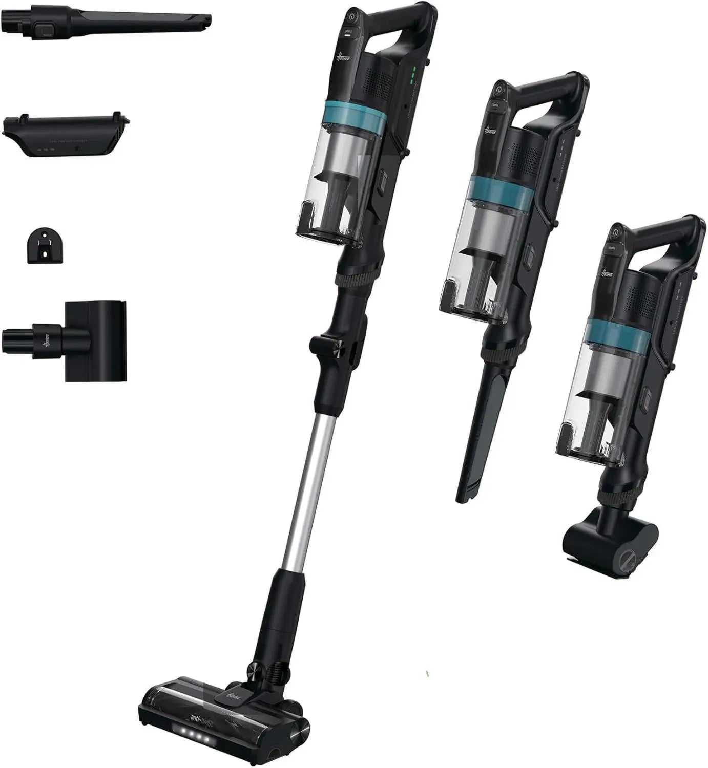 Scopa Elettrica Hoover HF1 Plus senza Fili, Modalità Turbo, Spazzola Anti-Twist per Tutti i Pavimenti, Autonomia 45 Minuti, Tecnologia Quick Park&Go, Luci LED, Mini Turbo Spazzola