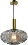 Lampadario Moderno in Vetro Ambra, Sospensione Regolabile E27 a 3 Luci per Ristoranti e Camera da Letto