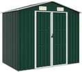 Capanno da Giardino in Acciaio Zincato Verde con Doppie Porte e Ventilazione, 205x129x183 cm