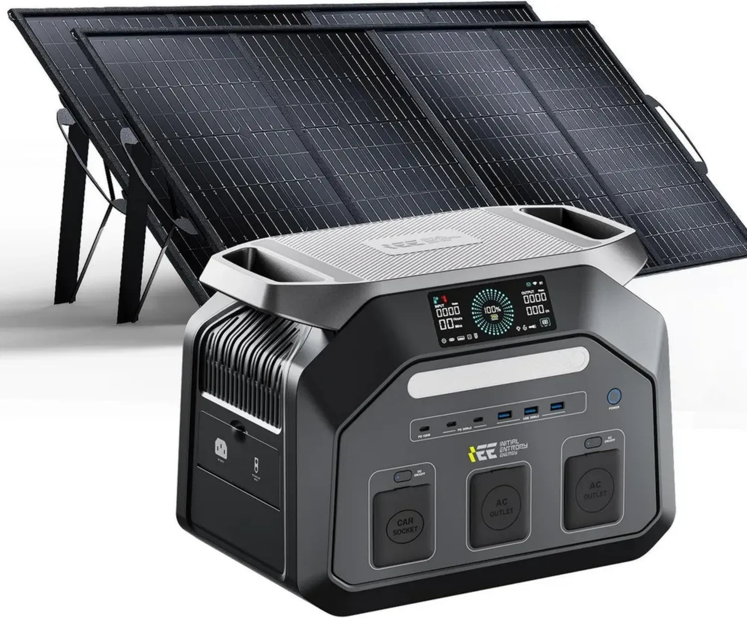 Centrale Elettrica Portatile 1024Wh con 2 Pannelli Solari 200W, Batteria LiFePO4, Controllo APP, Ideale per Campeggio e Emergenze