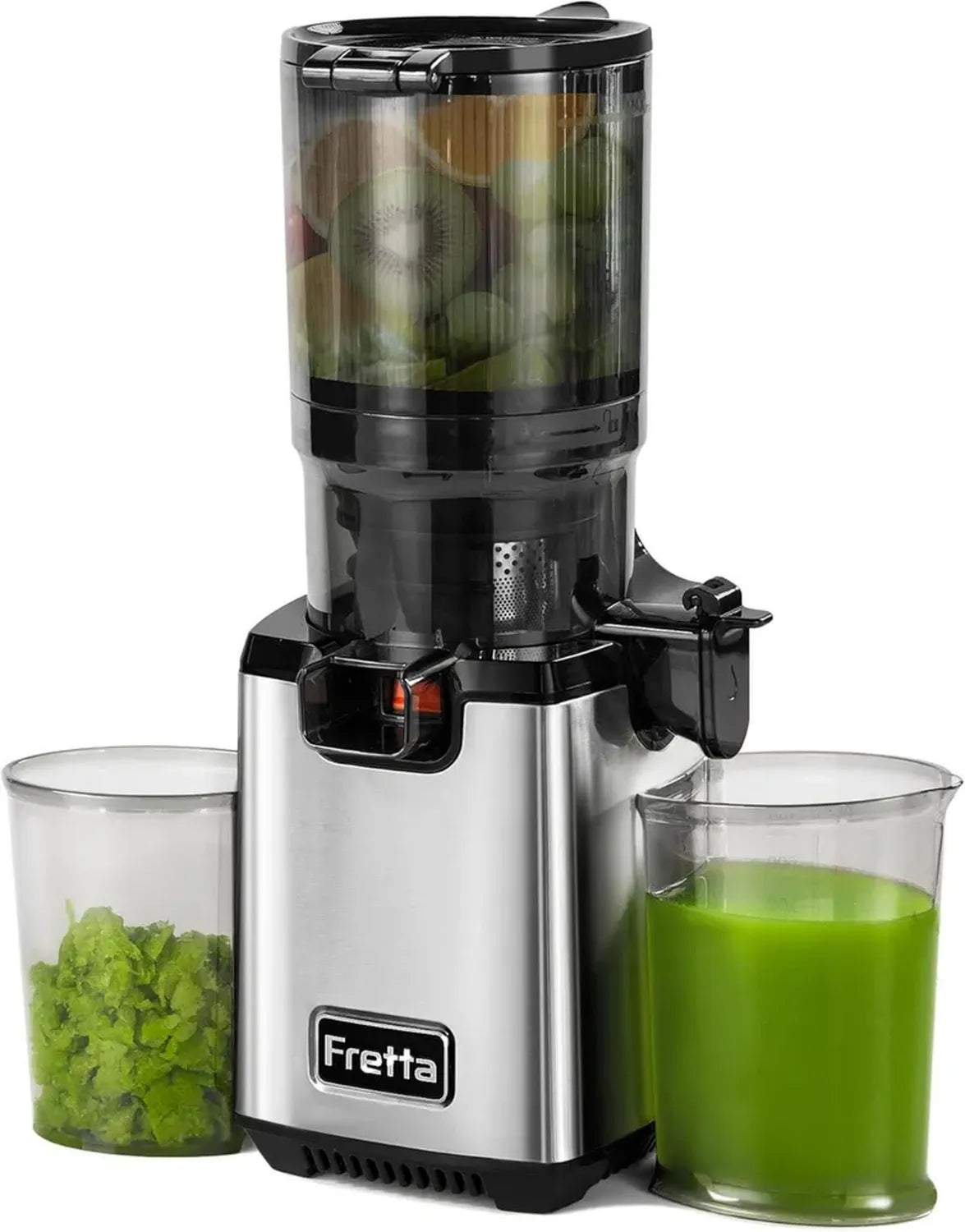 Estrattore di Succo Lento 250 W, Pressione a Freddo, Scivolo Ampio 135 mm, Facile Pulizia, Senza BPA, Argento