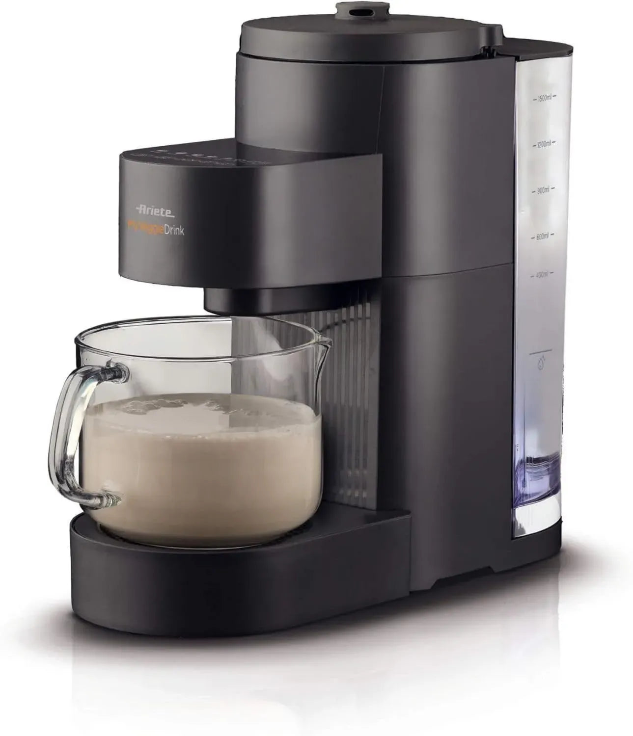 Ariete 650 My Veggie Drink, Macchina per Latte Vegetale, 6 Programmi, 1200W, Capacità 0,4-1,5L, Pronta in 15 Minuti, Colore Nero