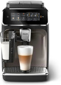 Philips Serie 3300 Macchina da caffè automatica - 6 bevande, Display touchscreen a colori, Sistema LatteGo, Tecnologia SilentBrew, Macinacaffè ceramico, Filtro AquaClean, Nero cromato (EP3347/90)