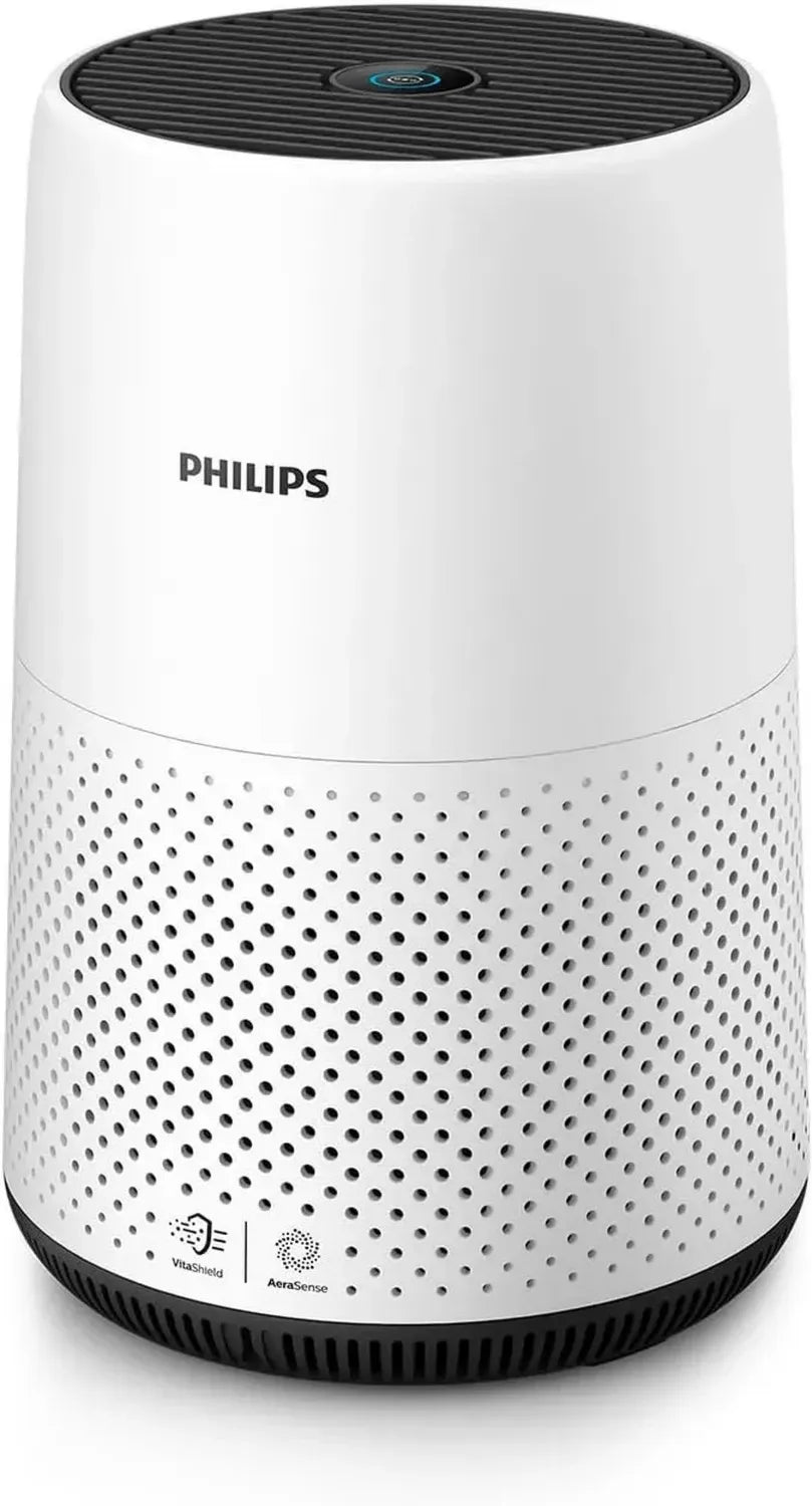 Purificatore d'Aria Philips Serie 800 per Ambienti Fino a 49m², Rimuove Germi e Allergeni, 3 Velocità, Modalità Sonno