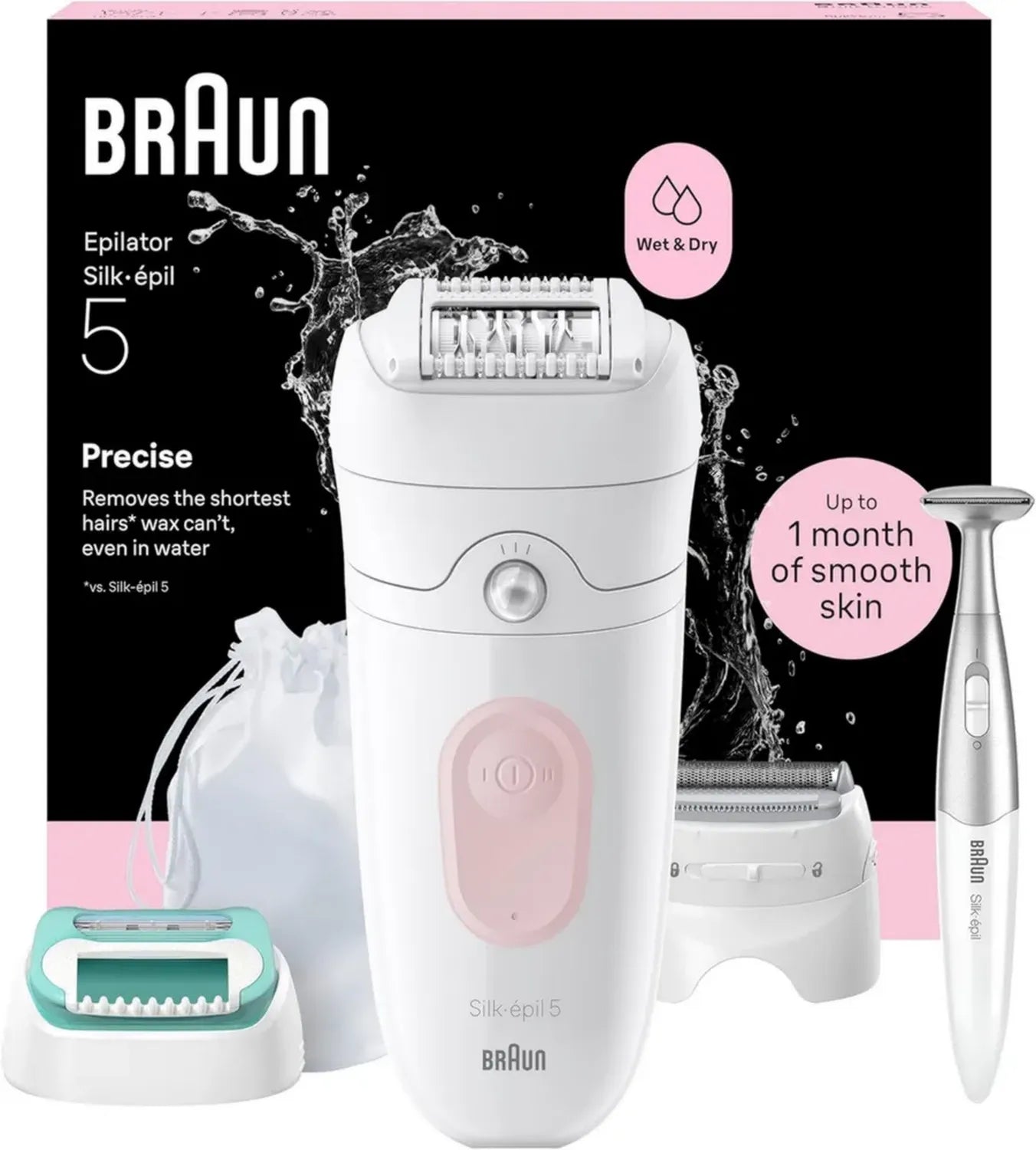 Epilatore Elettrico Braun Silk-épil 5: Pelle Liscia e Delicata, Uso Wet&Dry, Accessori Inclusi