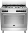 Cucina a Gas La Germania 90 cm, 5 Bruciatori, Forno Multifunzione, Acciaio Inox, Classe A