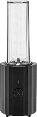 Frullatore Alessi Plissé, Design Elegante, Resina Termoplastica, Contenitori Graduati, Mini Tritatutto, Spina EU, 380W, 55cl, Nero