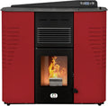 Stufa a Pellet Marmolada 14KW, Alta Efficienza 92%, Riscalda 130m², Autonomia 19 Ore, 5 Velocità Programmabili, Design Compatto, Garanzia 24 Mesi, Colore Rosso